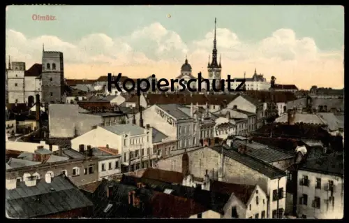 ALTE POSTKARTE OLMÜTZ PANORAMA REKLAME HOTEL POST OLOMOUC Tschechische Republik Ceska Cesko postcard cpa Ansichtskarte