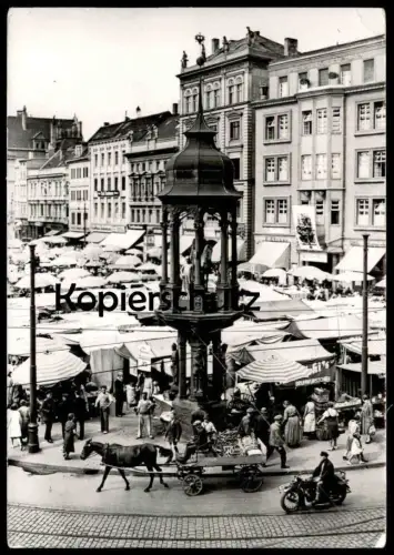 ÄLTERE POSTKARTE MAGDEBURG DER ALTE MARKT ALTER MARKT MOTORRAD motorbike moto Kutsche Pferd Ansichtskarte cpa postcard