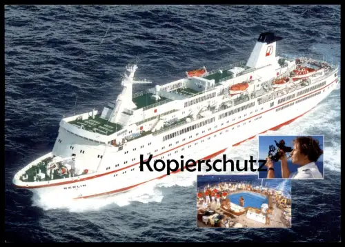 ÄLTERE POSTKARTE MS BERLIN REEDEREI PETER DEILMANN UNTERSCHRIFT KAPITÄN Sextant Schiff Motorschiff ship bateau postcard