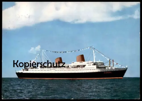 ÄLTERE POSTKARTE MS EUROPA KREUZFAHRTSCHIFF NORDDEUTSCHER LLOYD BREMEN Dampfer Schiff postcard cpa AK Ansichtskarte