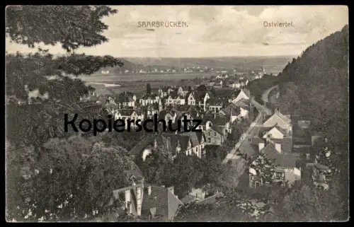 ALTE POSTKARTE SAARBRÜCKEN OSTVIERTEL 1916 PANORAMA GESAMTANSICHT Stempel St. Johann Ansichtskarte AK postcard cpa