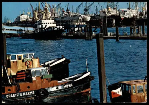 ÄLTERE POSTKARTE HAMBURG BARKASSE MÖWE OPAETZ & HARMS HAFEN Schiff ship harbour bateau Ansichtskarte AK postcard