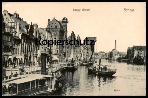 ALTE POSTKARTE DANZIG LANGE BRÜCKE SCHIFF Gdansk Polska Poland postcard Reinicke & Rubin Dresden Ansichtskarte cpa AK