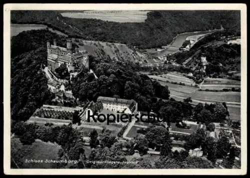 ALTE POSTKARTE SCHLOSS SCHAUMBURG ORIGINAL-FLIEGERAUFAHME BALDUINSTEIN DIEZ AN DER LAHN WILLY NOLL postcard AK cpa