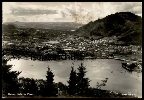 ALTE POSTKARTE BERGEN UTSIKT FRA FLOIEN PANORAMA Norwegen Norway Norge Norvege Ansichtskarte AK cpa postcard