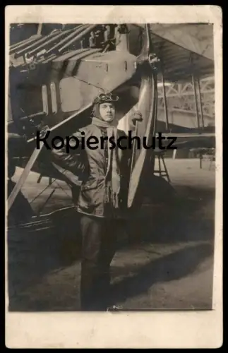 ALTE POSTKARTE PILOT FLIEGER JAGDFLUGZEUG DFW ? DOPPELDECKER FLUGZEUG PLANE AIRPLANE PIONIER double decker