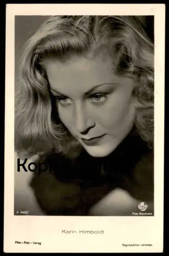 ALTE POSTKARTE KARIN HIMBOLDT FILM-SCHAUSPIELERIN FILM FOTO VERLAG TERRA FOTO BAUMANN actress postcard Ansichtskarte cpa