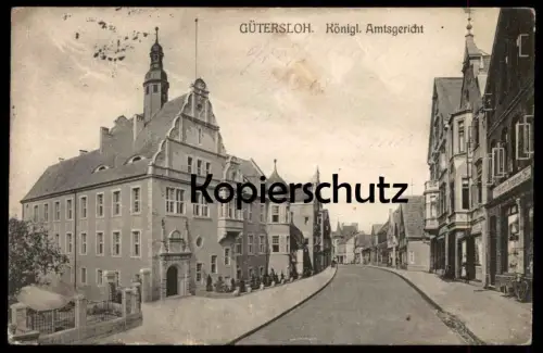 ALTE POSTKARTE GÜTERSLOH KÖNIGLICHES AMTSGERICHT GESCHÄFT HEINRICH ZUMHANSEN Gericht court tribunal cpa postcard AK