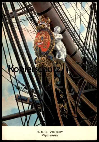 ÄLTERE POSTKARTE H.M.S. VICTORY FIGUREHEAD HMS GALIONSFIGUR Schiff ship postcard AK Ansichtskarte
