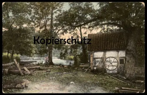 ALTE POSTKARTE TECKLENBURG PARTIE AN DER SÄGEMÜHLE BAHNPOST-STEMPEL TWE Ansichtskarte AK cpa postcard