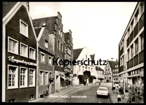 ÄLTERE POSTKARTE RHEINE MARKTSTRASSE GASTSTÄTTE LANGENBERGER PILS LÖWEN-APOTHEKE 1973 Ansichtskarte AK postcard cpa