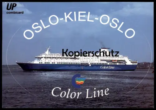 ÄLTERE POSTKARTE & AUFKLEBER KIEL OSLO M/S PRINSESSE RAGNHILD MS SCHIFF COLOR LINE ship Sticker AK postcard