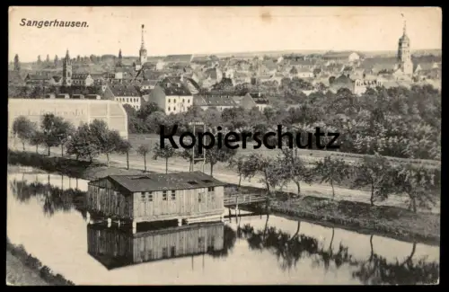 ALTE POSTKARTE SANGERHAUSEN PANORAMA 1917 Feldpost Ansichtskarte AK cpa postcard