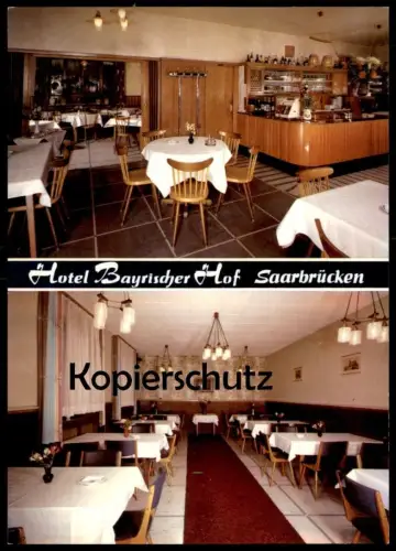 ÄLTERE POSTKARTE SAARBRÜCKEN HOTEL BAYRISCHER HOF INHABER JOSEF MEHLER 30 BETTEN DUSCHEN WC Ansichtskarte cpa postcard