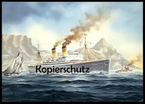 ÄLTERE KÜNSTLER POSTKARTE WINDHUK ZWEISCHRAUBEN-TURBINENSCHNELLDAMPFER DEUTSCHE AFRIKA LINIEN HAMBURG Schiff ship cpa