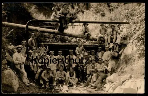 ALTE FOTO POSTKARTE TUNNELBAU VERMUTLICH TUNNEL HÖLLENTALBAHN SCHWARZWALD EISENBAHN FOTO HANDSCHEL LENZKIRCH cpa photo