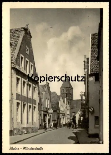 ÄLTERE POSTKARTE RHEINE MÜNSTERSTRASSE AK postcard Ansichtskarte cpa