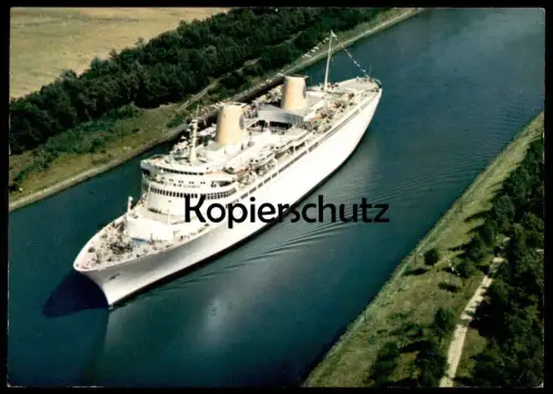 ÄLTERE POSTKARTE MS KUNGSHOLM NORD-OSTSEE-KANAL DURCHFAHRT KREUZFAHRTSCHIFF Schiff ship bateau postcard Ansichtskarte