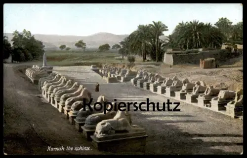 ALTE POSTKARTE KARNAK THE SPHINX STREET LUXOR Ägypten Egypt postcard cpa Ansichtskarte AK