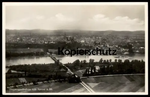 ALTE POSTKARTE SPEYER AM RHEIN FLUGZEUGAUFNAHME 1933 FLIEGERAUFNAHME LUFTBILD PANORAMA Ansichtskarte AK postcard cpa