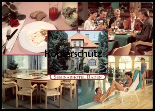 ÄLTERE POSTKARTE SEMINARHOTEL BADEN WIEN TROSTGASSE 23 Spa Swimming Pool Ansichtskarte AK postcard cpa