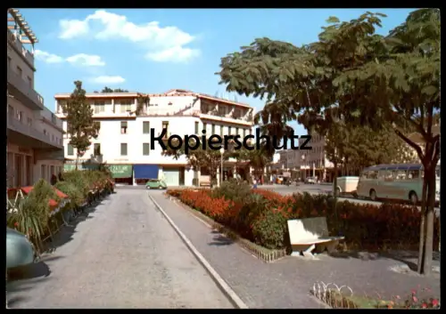 ÄLTERE POSTKARTE LIDO DE JESOLO PIAZZA MAZZINI HOTEL EDEN BUS AUTOBUS AK Ansichtsarte cpa postcard