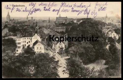 ALTE POSTKARTE PADERBORN PANORAMA CAFÉ PALAIS CONDITOREI HEINRICH BECKER AUG. KÖPPELMANN PHOTOGRAPH AK cpa postcard