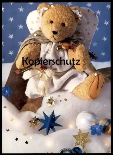 ÄLTERE POSTKARTE TEDDYBÄR WEIHNACHTEN ENGEL VERMENSCHLICHT Teddy Bär bear ours angel ange chistmas AK cpa postcard