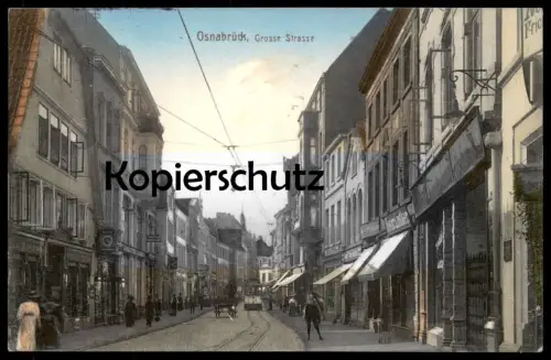 ALTE POSTKARTE OSNABRÜCK GROSSE STRASSE GESCHÄFT ADOLF HASSELBACH WILH. MÖLLMANN HEINR. LINTKER Ansichtskarte postcard