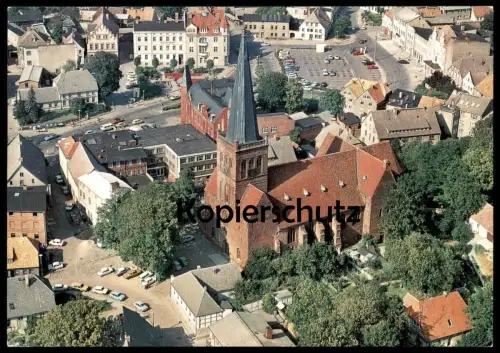 ÄLTERE POSTKARTE INSEL RÜGEN BERGEN ST. MARIENKIRCHE 1193 - 1993 LUFTBILD FLIEGERAUFNAHME Kirche Ansichtskarte postcard