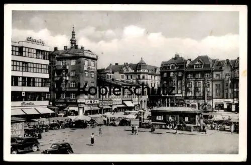 ALTE POSTKARTE MÄHRISCH OSTRAU MORAVSKA OSTRAVA HAUPTPLATZ GESCHÄFT T. POSPISIL J. GROSSMANN MELCER Ceska postard AK cpa