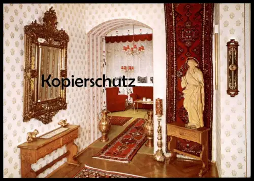 ÄLTERE POSTKARTE GARMISCH PARTENKIRCHEN HAUS TANNENBERG BLICK IN DEN EMPFANGSRAUM JUDAS ELIZABETH BRACKMANN AK cpa