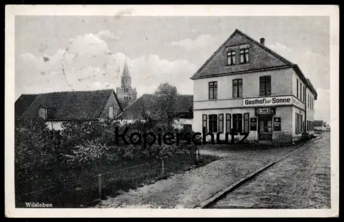 ALTE POSTKARTE WILSLEBEN GASTHOF ZUR SONNE SCHILDER DIAMANT BIERE ASCHERSLEBEN AK Ansichtskarte postcard cpa photo