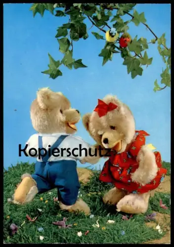 ÄLTERE POSTKARTE TEDDYBÄR BÄREN PAAR VERMENSCHLICHT KLEID HOSE Teddy Bär bear ours Ansichtskarte AK cpa postcard