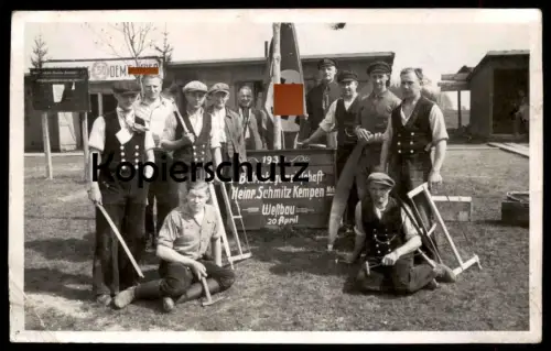 ALTE FOTO POSTKARTE KEMPEN 20.04.1939 BETRIEBSGEMEINSCHAFT HEINRICH SCHMITZ WESTBAU 50. DEM F... Ansichtskarte postcard