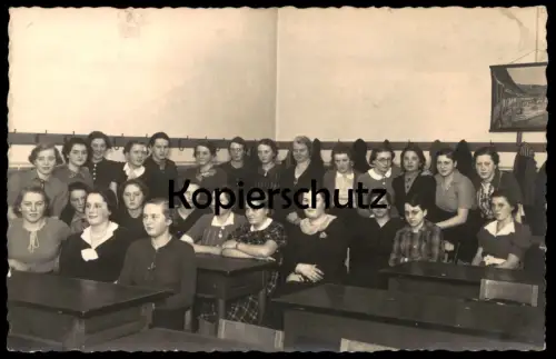 ALTE FOTO POSTKARTE SCHULE SCHÜLER ENTLASSUNG HANDELSSCHULE 1938 school école students pupil enfants cpa photo AK