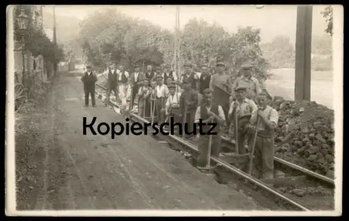 ALTE FOTO POSTKARTE EISENBAHNBAU BAU TRASSE EISENBAHN VERMUTLICH HÖLLENTALBAHN SCHWARZWALD HIRSCHSPRUNG ? cpa photo AK