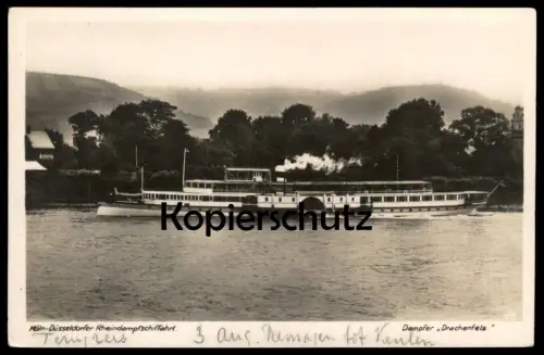 ALTE POSTKARTE KÖLN-DÜSSELDORFER RHEIN-DAMPFSCHIFFAHRT DAMPFER DRACHENFELS Schiff AK postcard steamship steamboat ship