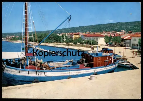 ÄLTERE POSTKARTE PUNAT SCHIFF STRUNJAN KUTTER KRK KROATIEN CROTIA bateau ship postcard cpa AK Ansichtskarte