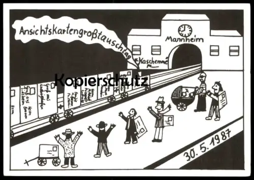 ÄLTERE POSTKARTE MANNHEIM ANSICHTSKARTENGROSSTAUSCHTAG ANSICHTSKARTENBÖRSE LUDWIGSHAFEN SINSHEIM AK cpa postcard