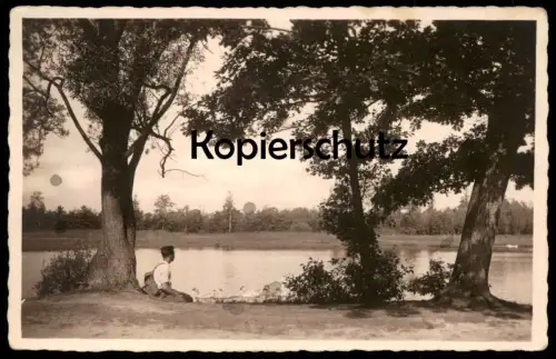 ALTE POSTKARTE DEUTSCH-BASELITZ KLEINER TEICH BEI KAMENZ Junge Deutschbaselitz Nemske Pazlicy Ansichtskarte postcard cpa