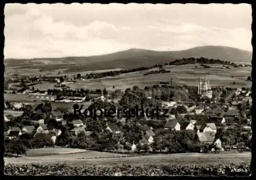 ALTE POSTKARTE BLICK AUF SCHIRGISWALDE MITTELLAUSITZER GEBIRGE PANORAMA IM HINTERGRUND CZORNEBOH Serachow Kirschau