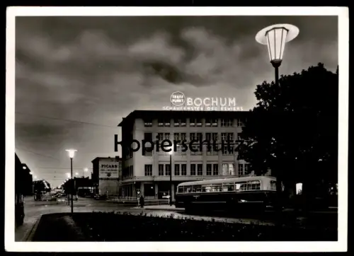 ÄLTERE POSTKARTE BOCHUM TREFFPUNKT SCHAUFENSTER DES REVIERS HANDELSHOF AM HAUPTBAHNHOF PICARD BUS Ansichtskarte postcard