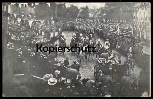 ALTE POSTKARTE MÜCHELN FESTZUG PARADE KAISER KAISERPAAR FESTSCHMUCK UNIFORM Pferd Ansichtskarte cpa postcard AK
