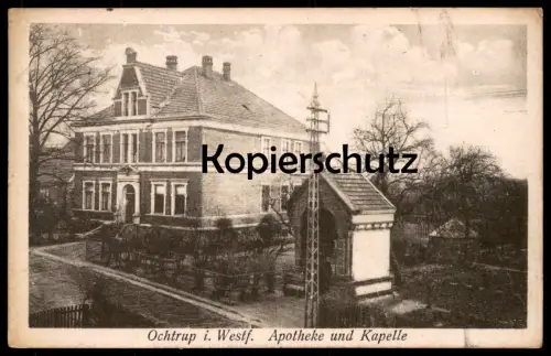 ALTE POSTKARTE OCHTRUP APOTHEKE UND KAPELLE pharmacy pharmacie Ansichtskarte AK cpa postcard