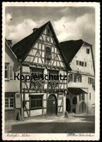 ALTE POSTKARTE MARBACH AM NECKAR SCHILLER'S GEBURTSHAUS Friedrich Schiller Haus AK Ansichtskarte postcard cpa