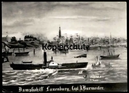 ÄLTERE POSTKARTE DAMPFSCHIFF LAUENBURG CAPTAIN BURMESTER ELBSCHIFFAHRTSMUSEUM Dampfer Schiff postcard cpa Ansichtskarte