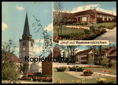 ÄLTERE POSTKARTE GRUSS AUS ROMMERSKIRCHEN KIRCHE Ansichtskarte postcard cpa AK