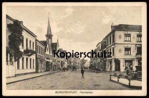 ALTE POSTKARTE BURGSTEINFURT MARKTPLATZ KAISER'S KAFFEE GESCHÄFT Steinfurt Borghorst cpa postcard Ansichtskarte