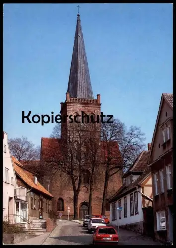 ÄLTERE POSTKARTE INSEL RÜGEN BERGEN ST. MARIENKIRCHE WARTBURG AUTO Mazda ? car Kirche Ansichtskarte AK postcard cpa